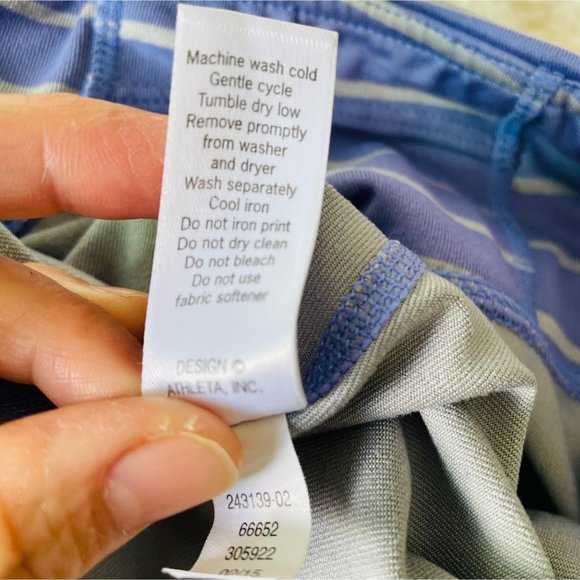 ATHLETA Womens Purple Grey Striped Leggings Size: S - Picture 6 of 6